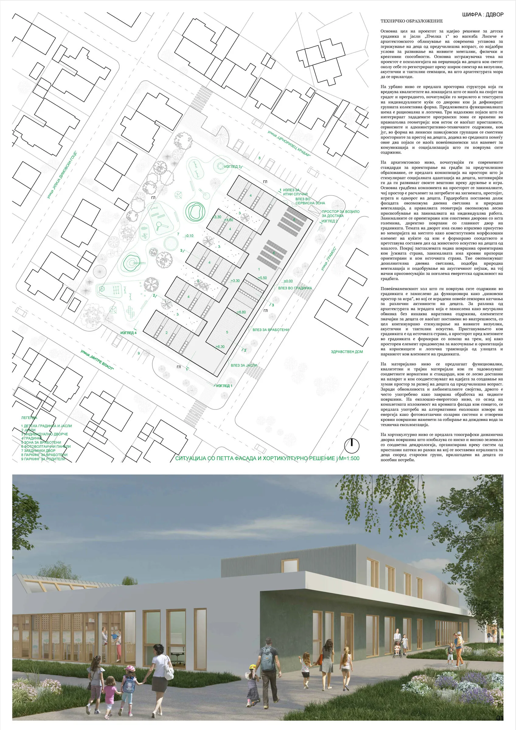 Ситуација, текст за дизајн концепт и главна екстериерна визуелизација