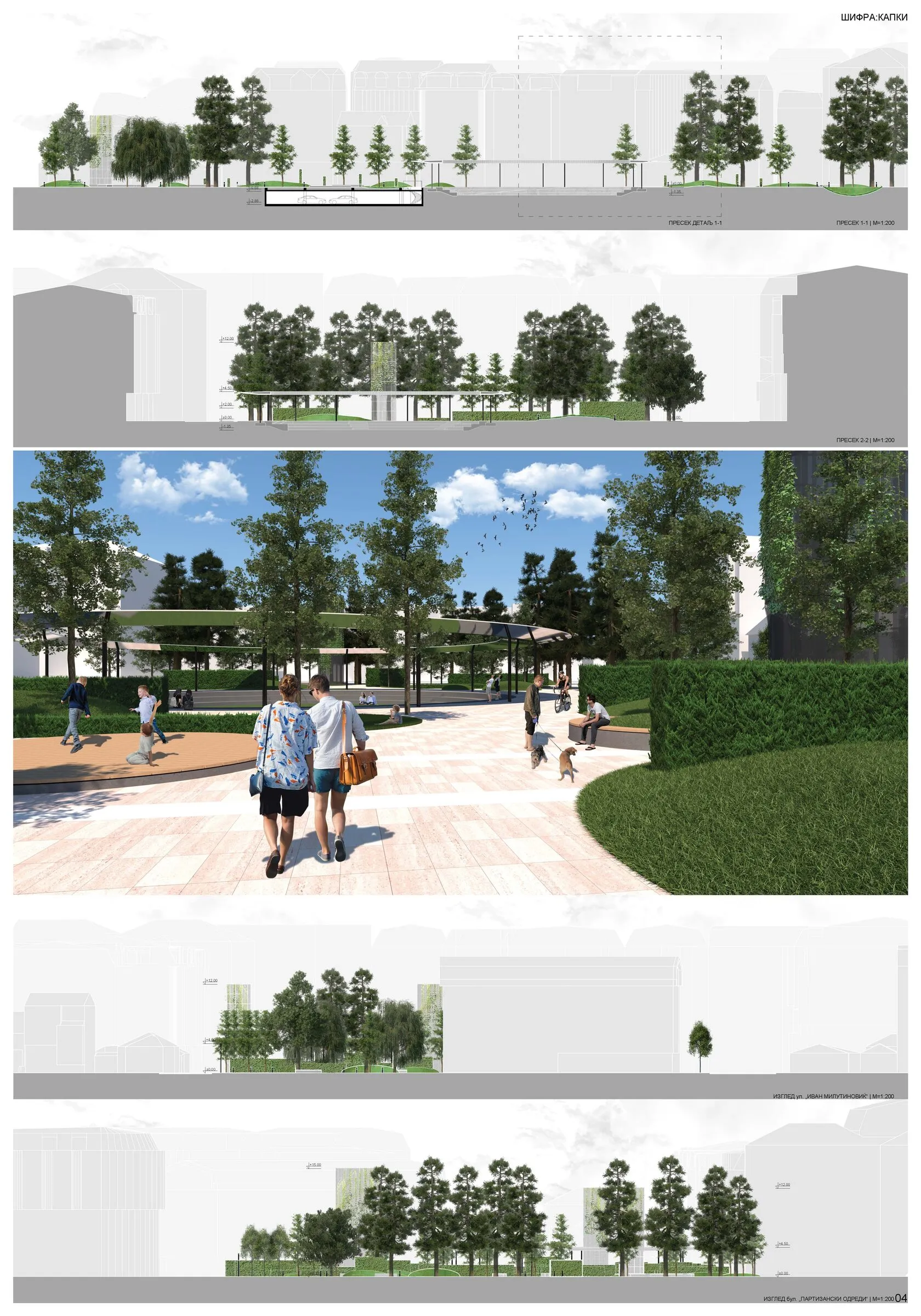 Визуелизации од ниво на око со луѓе и активности