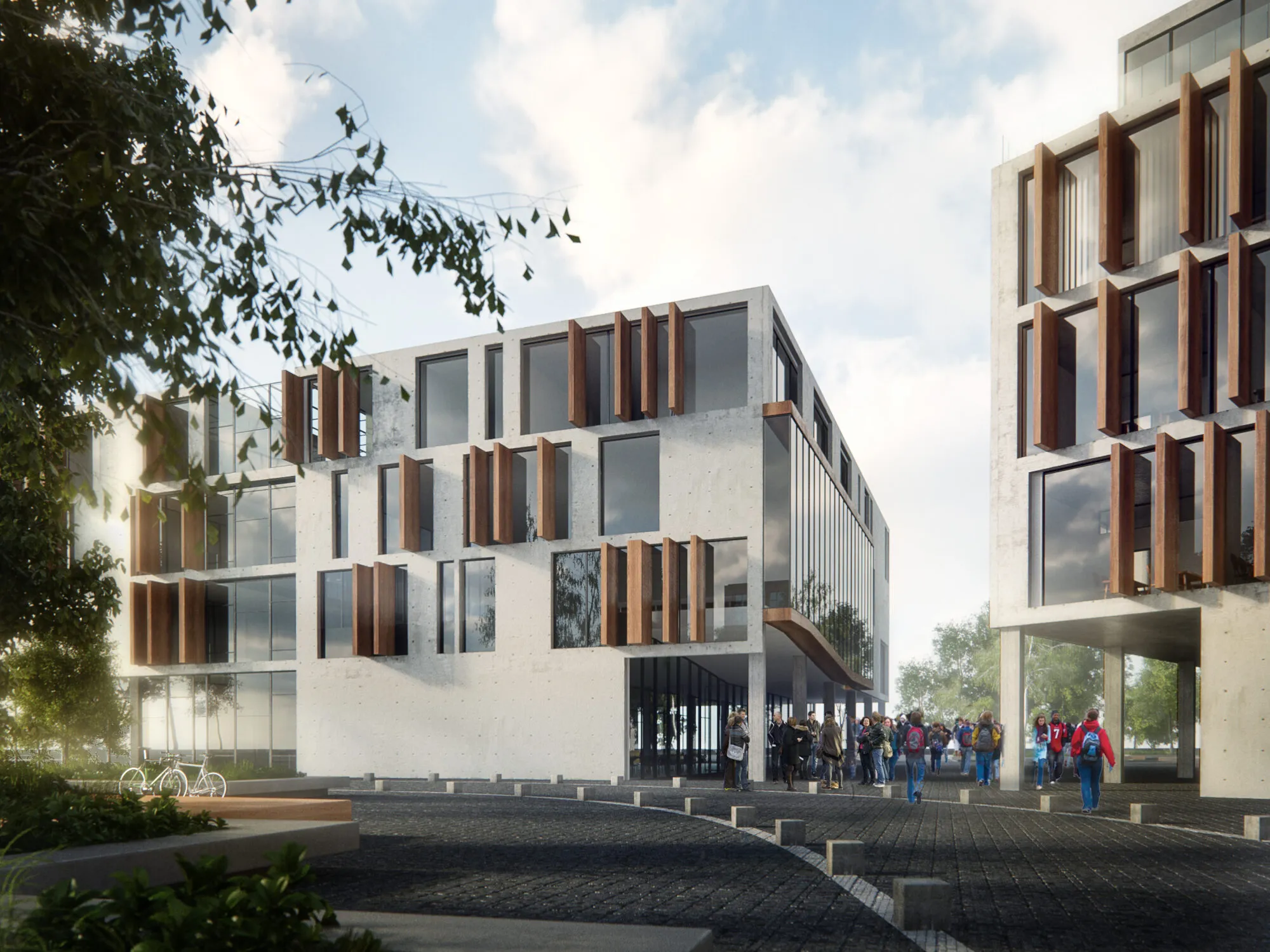 Зградата во контекст на кампусот