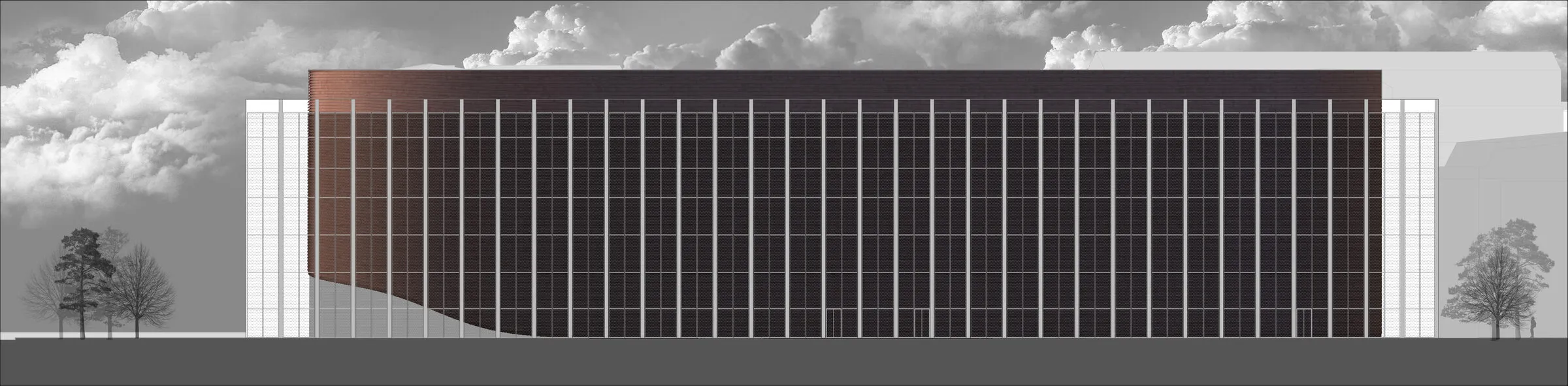 Северна фасада со мрежест образец